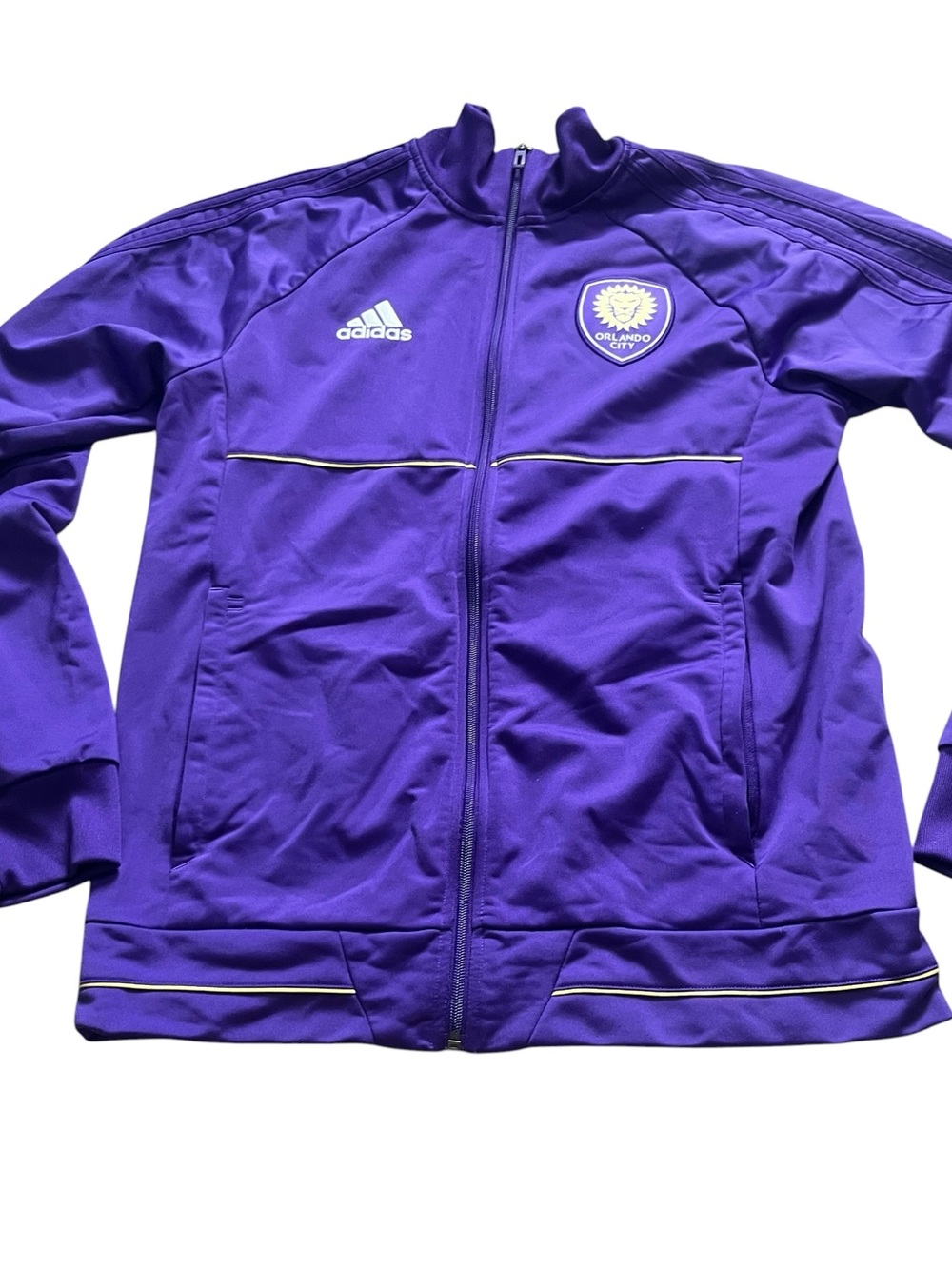 Adidas MLS Mens Orlando City Pride Purple Gold Track Jacket Zip Up Size Medium